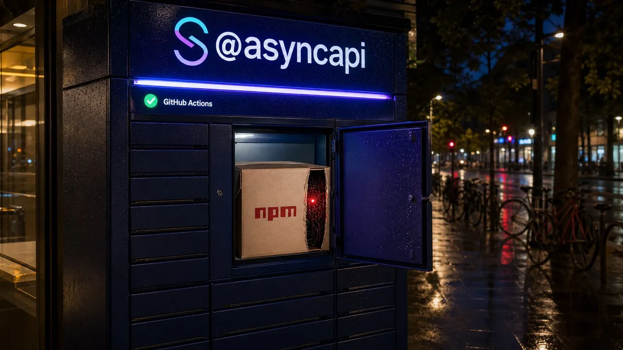 Armário de encomendas do AsyncAPI entrega pacote npm com conteúdo malicioso oculto.