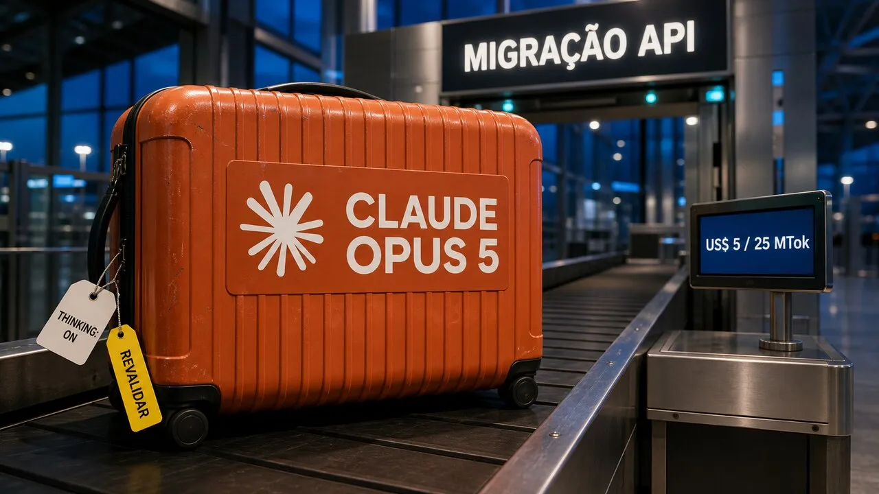 Mala laranja do Claude Opus 5 passa por um checkpoint de migração de API.
