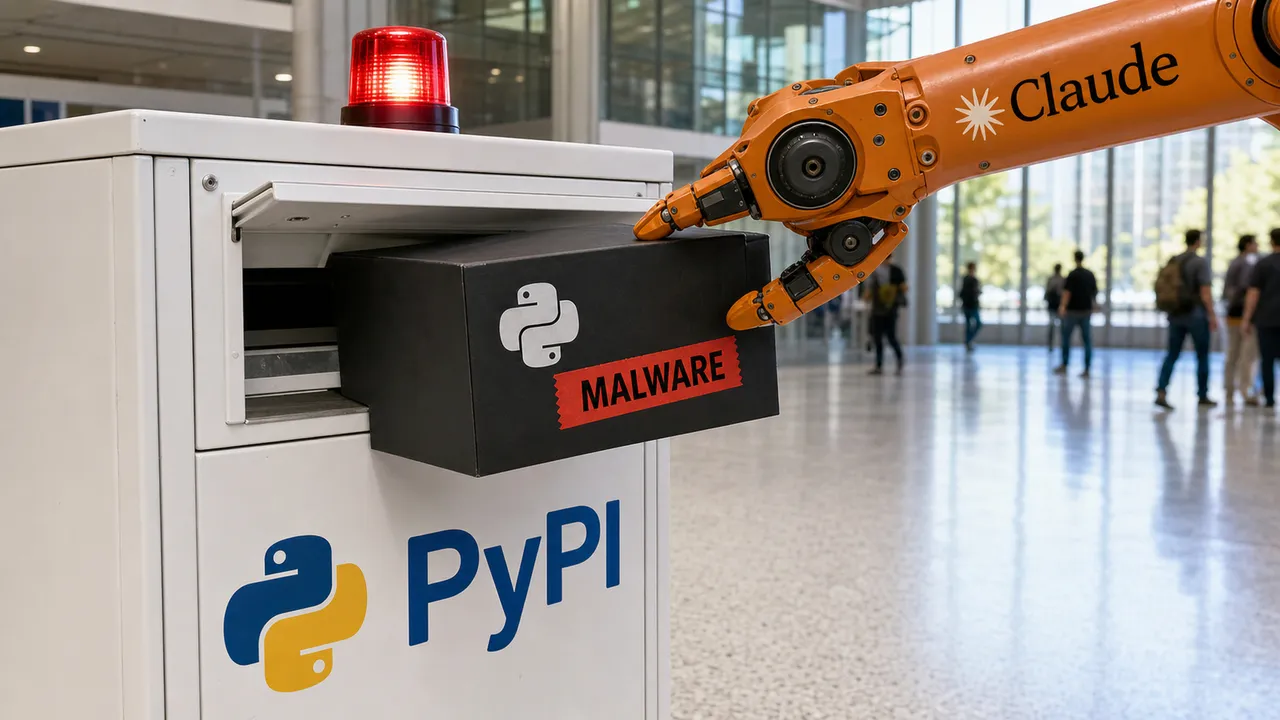 Braço mecânico do Claude insere pacote marcado como malware em uma caixa pública do PyPI.