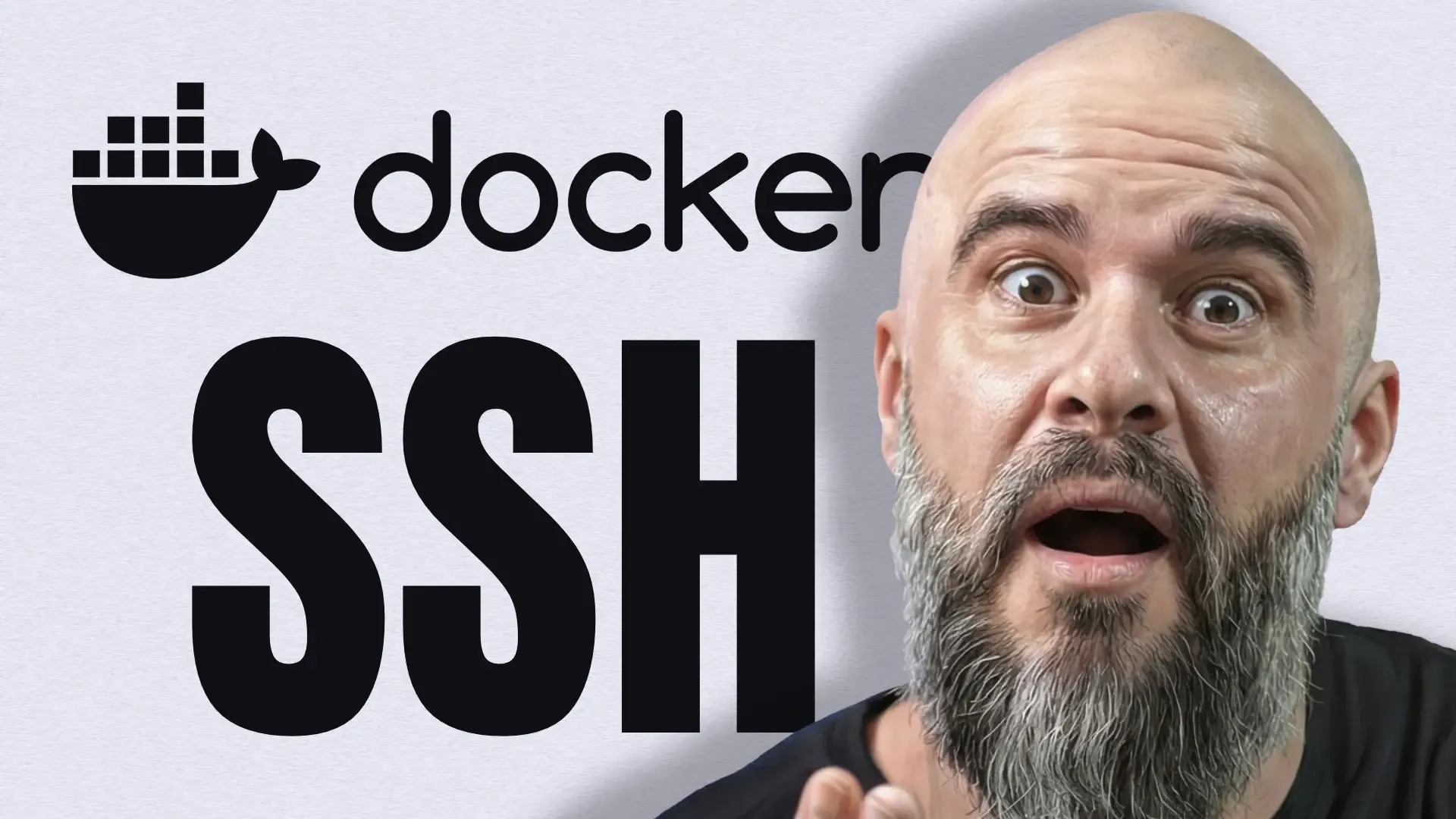Foto de Otávio Miranda com a logo do Docker e os textos Docker + SSH