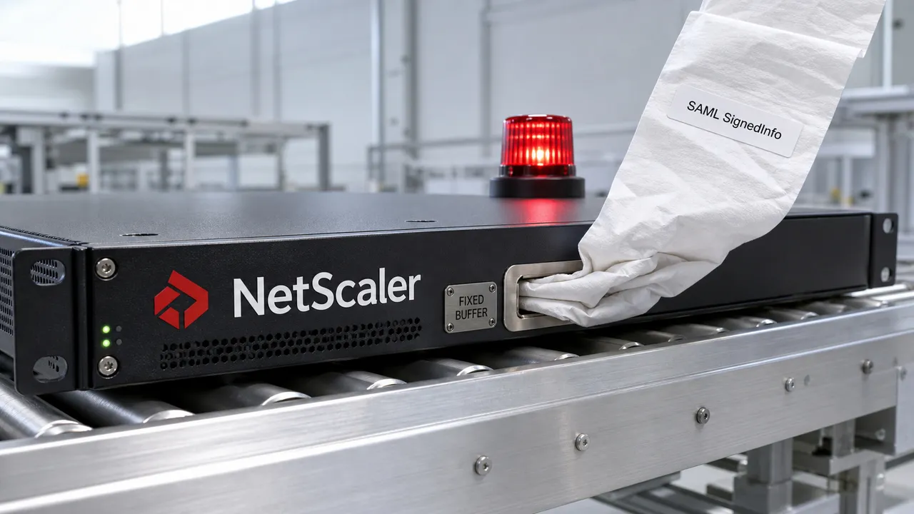 Appliance NetScaler recebe uma faixa SAML grande demais em uma entrada marcada como buffer fixo.