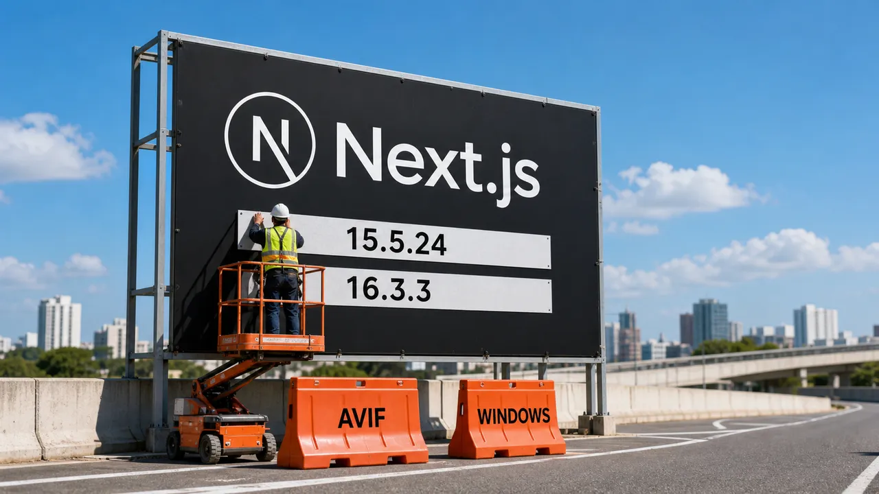 Placa do Next.js recebe as versões corrigidas ao lado de barreiras AVIF e Windows.