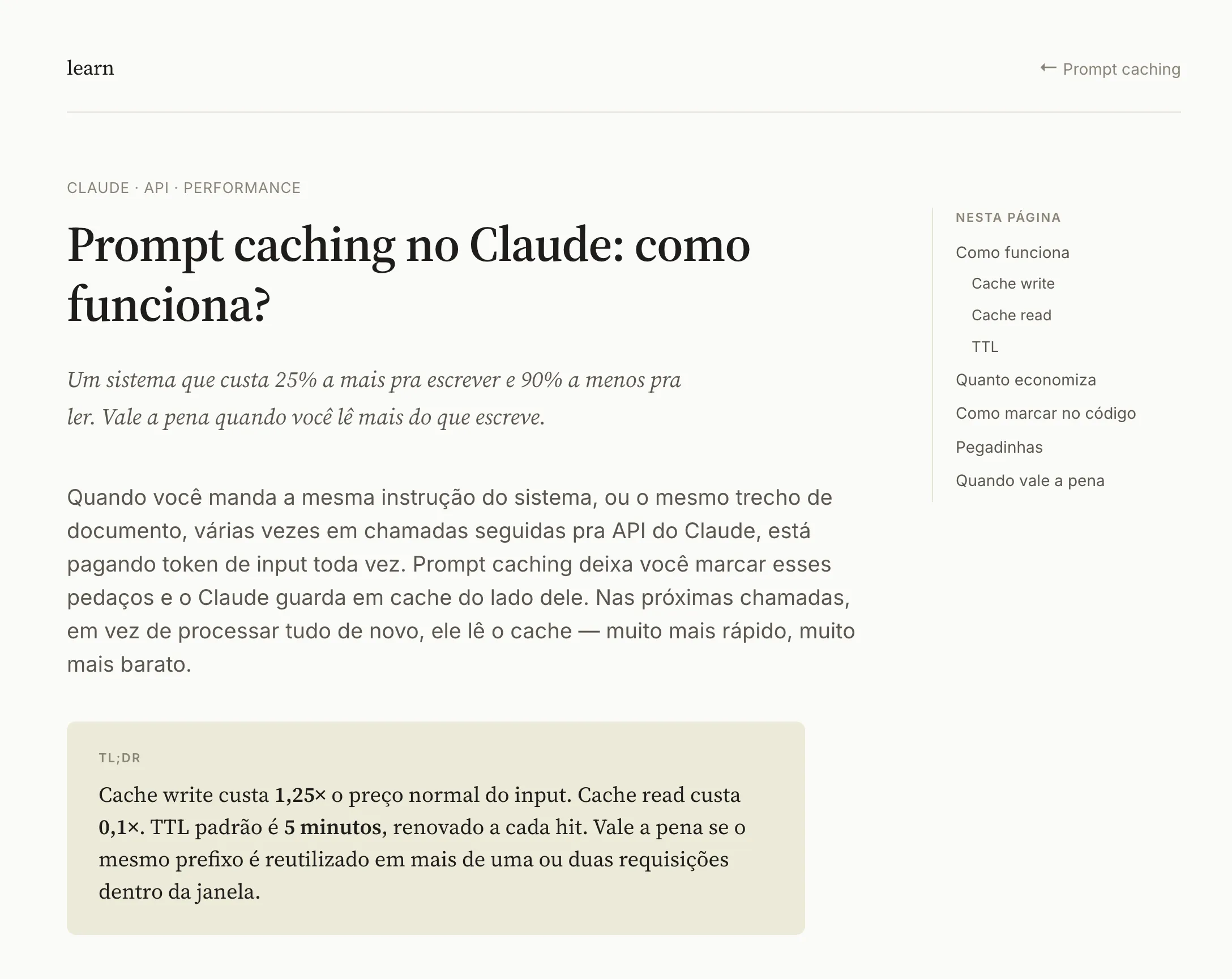 Página de exemplo para estudos