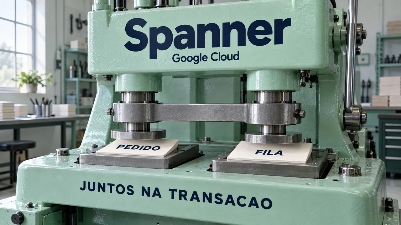 Prensa ilustrativa do Spanner une pedido e fila na mesma transação.