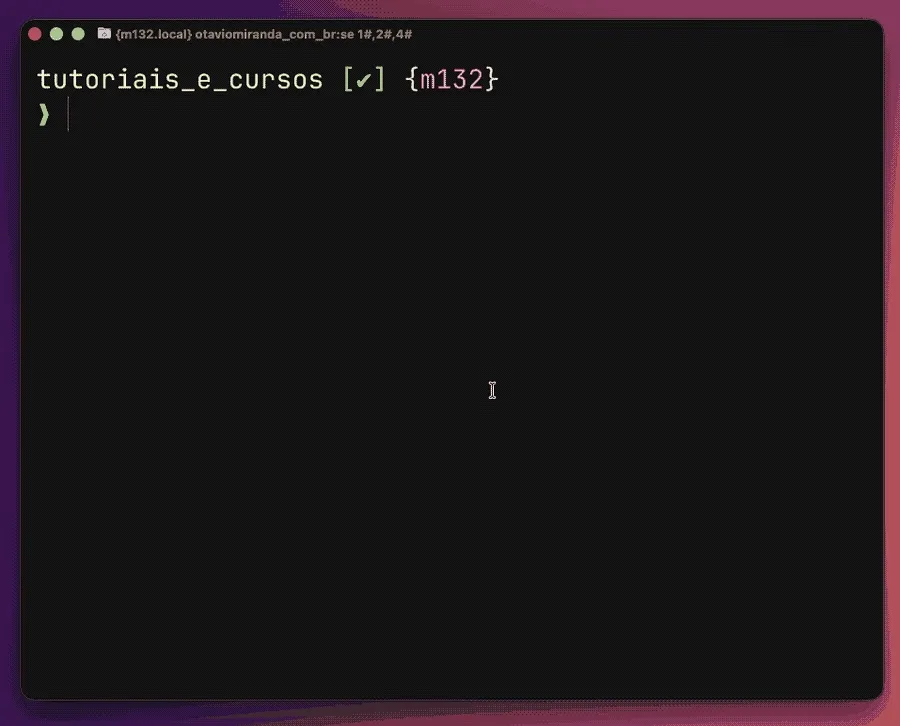 Exemplo de comando em gif