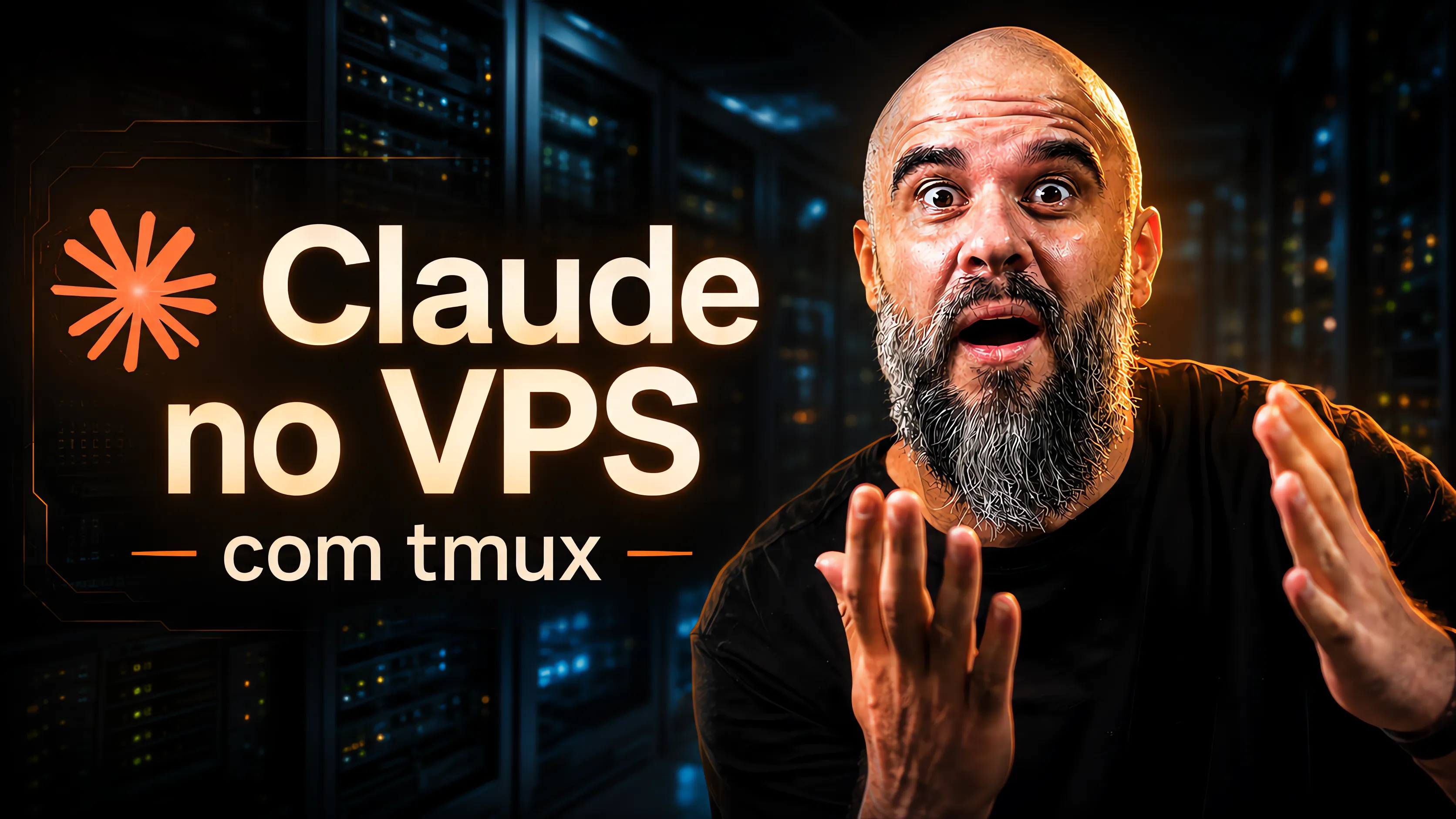 Otávio Miranda com Claude no VPS com tmux