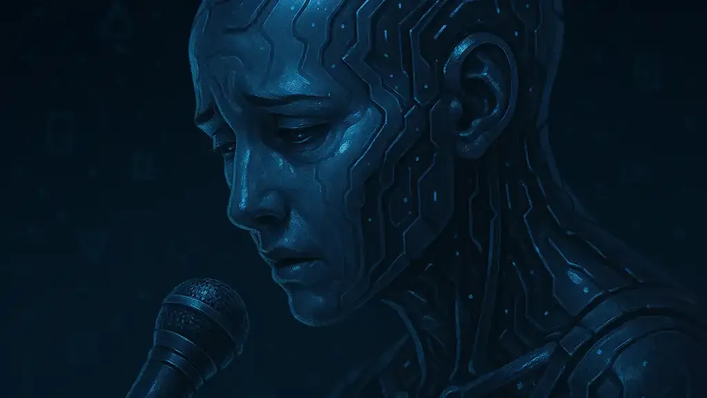 Imagem de um robô triste